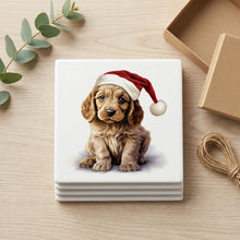 Cocker Spaniel Puppy Drawing Design ceramic coasters set of 4, gift set