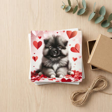 Keeshond ceramic coasters set of 4, gift set