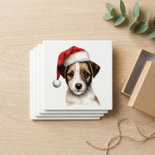 Russell Terrier Puppy Drawing ceramic coasters set of 4, gift set