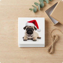 Pug Puppy ceramic coasters set of 4, gift set