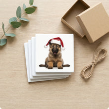 Belgian Tervuren Puppy ceramic coasters set of 4, gift set