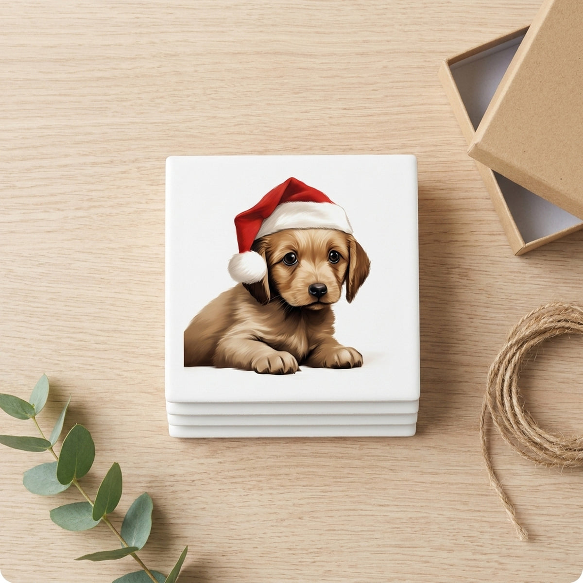 Harrier Puppy Drawing ceramic coasters set of 4, gift set