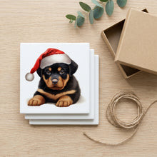 Rottweiler Puppy Drawing ceramic coasters set of 4, gift set