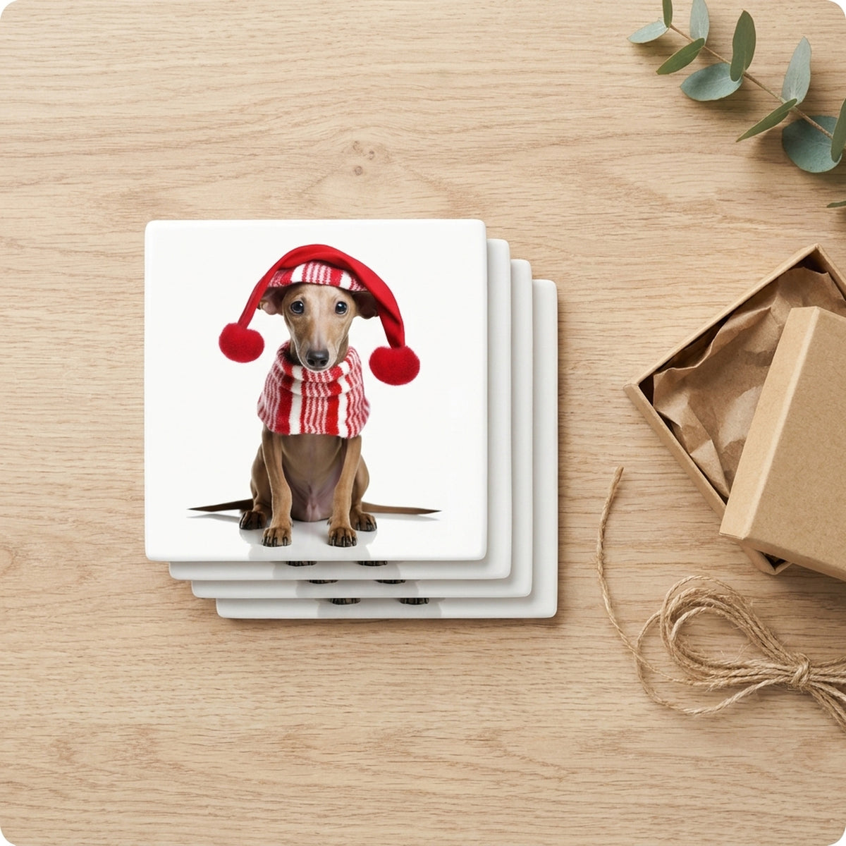 Azawakh Puppy ceramic coasters set of 4, gift set