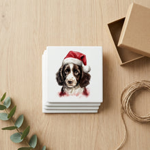 English Springer Spaniel Puppy Drawing ceramic coasters set of 4, gift set