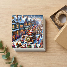 Vintage Santa Parade ceramic coasters set of 4, gift set
