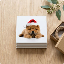 Chow Chow Puppy ceramic coasters set of 4, gift set