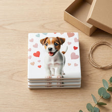 Jack Russell Terrier ceramic coasters set of 4, gift set