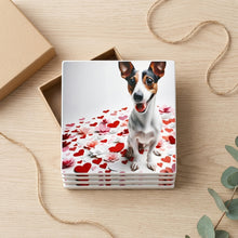 Rat Terrier ceramic coasters set of 4, gift set