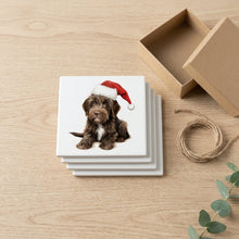 Wirehaired Pointing Griffon Puppy Drawing ceramic coasters set of 4, gift set