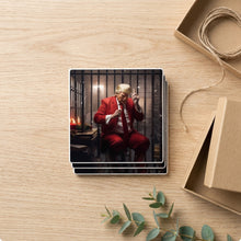 Red Cellblock Santa ceramic coasters set of 4, gift set