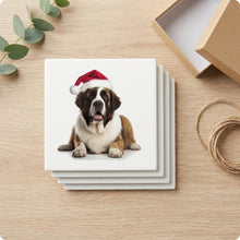 St. Bernard ceramic coasters set of 4, gift set