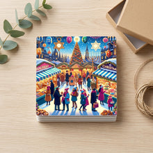 Festive Holiday Market ceramic coasters set of 4, gift set