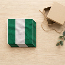 Nigeria Flag Pride ceramic coasters set of 4, gift set