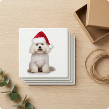 Bichon Frise ceramic coasters set of 4, gift set