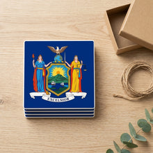New York State Flag ceramic coasters set of 4, gift set