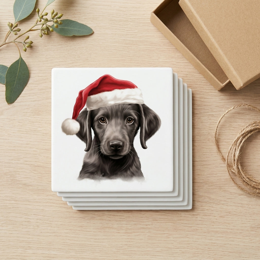 Sloughi Puppy Drawing ceramic coasters set of 4, gift set