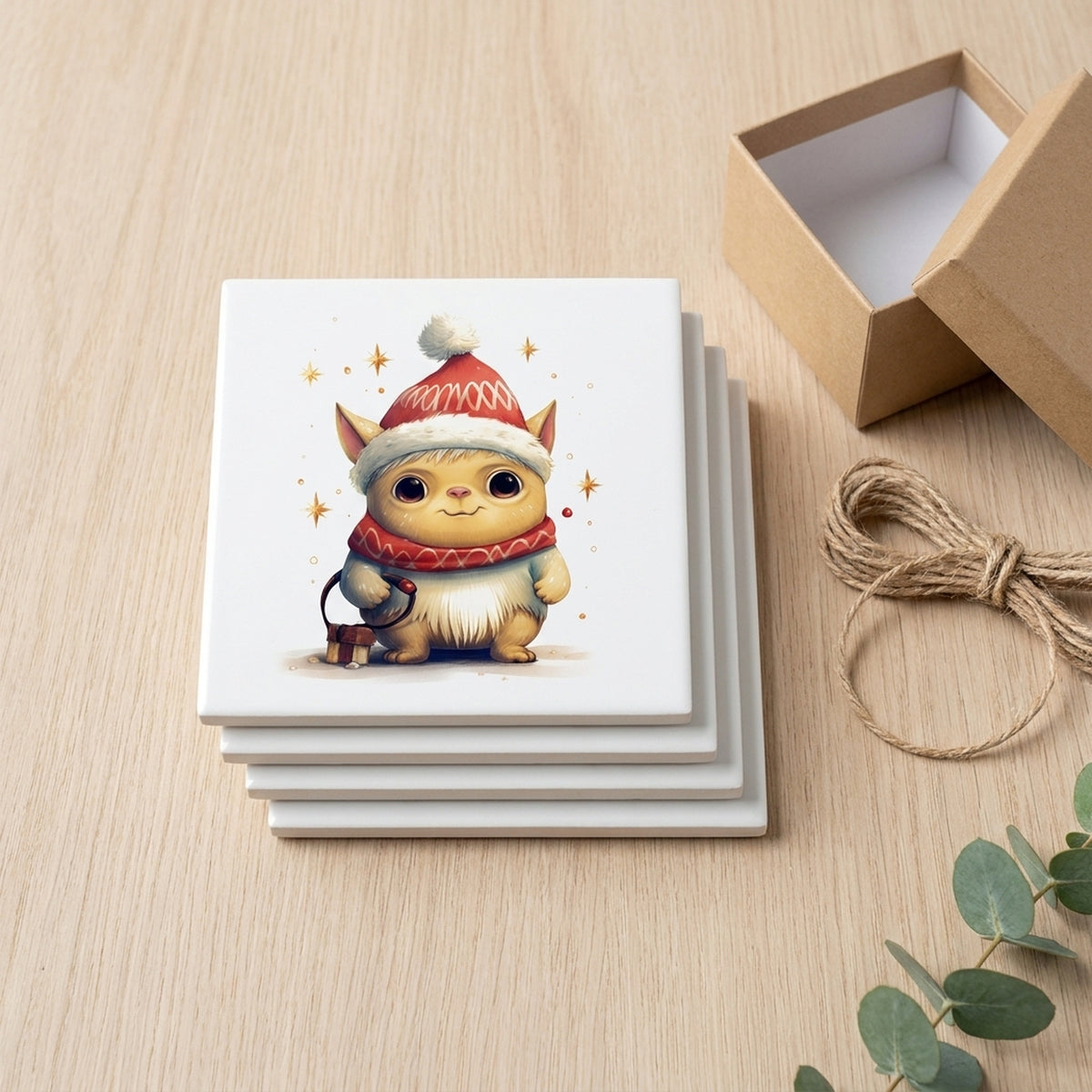 Pulik ceramic coasters set of 4, gift set