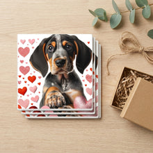 Bluetick Coonhound ceramic coasters set of 4, gift set
