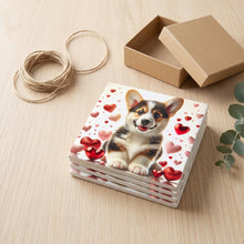 Pembroke Welsh Corgi ceramic coasters set of 4, gift set