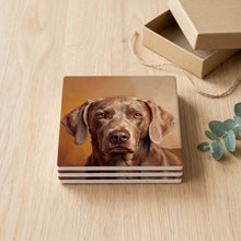 Weimaraner Portrait ceramic coasters set of 4, gift set