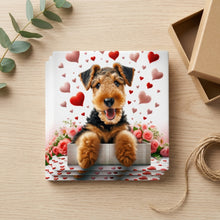 Airedale Terrier ceramic coasters set of 4, gift set