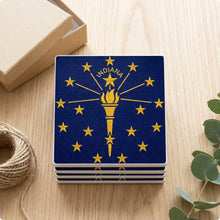 Indiana State Flag ceramic coasters set of 4, gift set