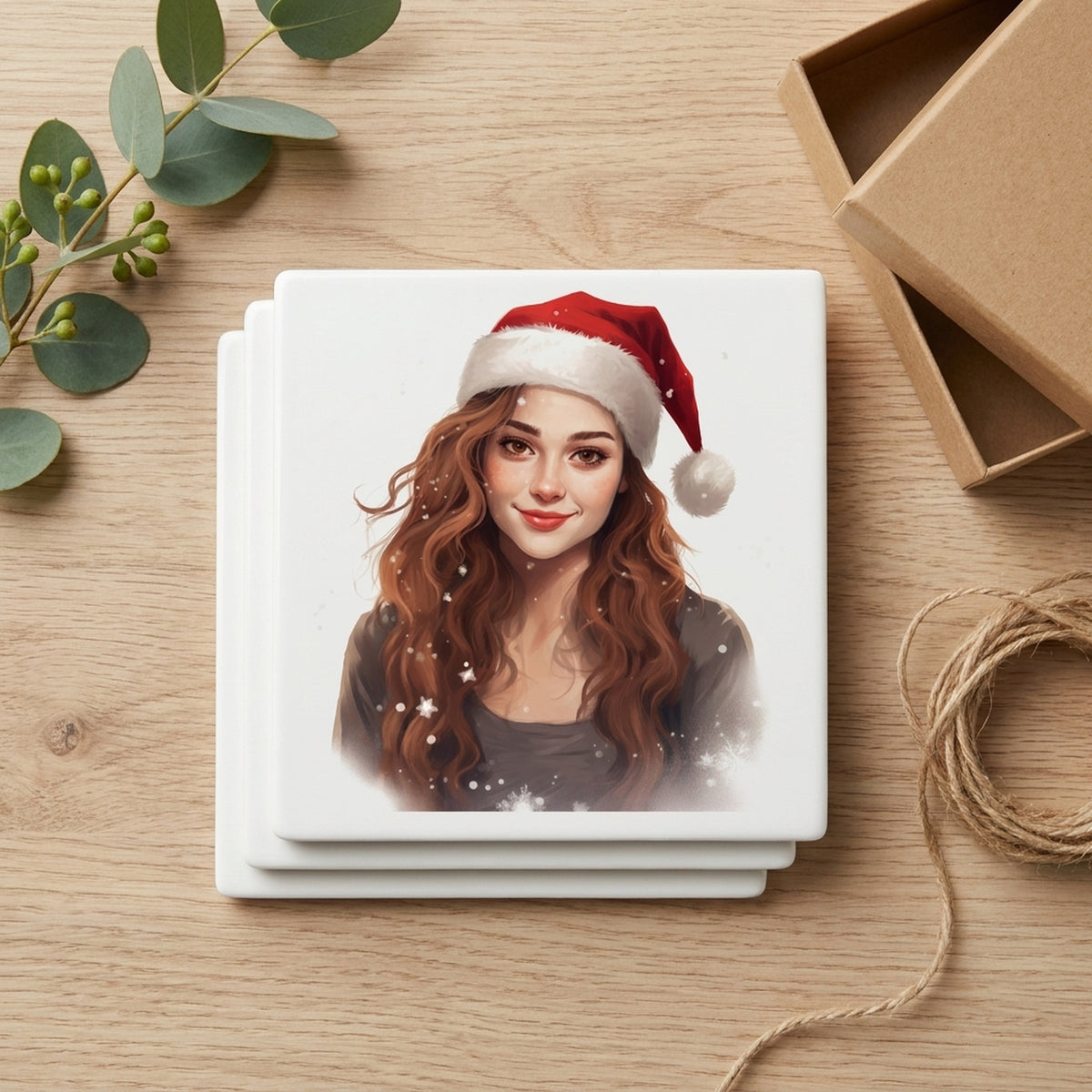 Brittany ceramic coasters set of 4, gift set