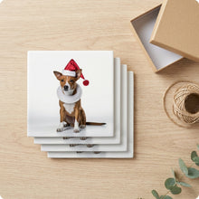 Basenji ceramic coasters set of 4, gift set