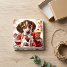 Beagle ceramic coasters set of 4, gift set