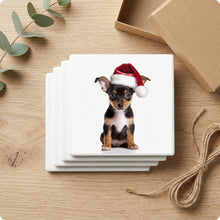Toy Fox Terrier Puppy ceramic coasters set of 4, gift set