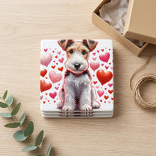 Wire Fox Terrier ceramic coasters set of 4, gift set