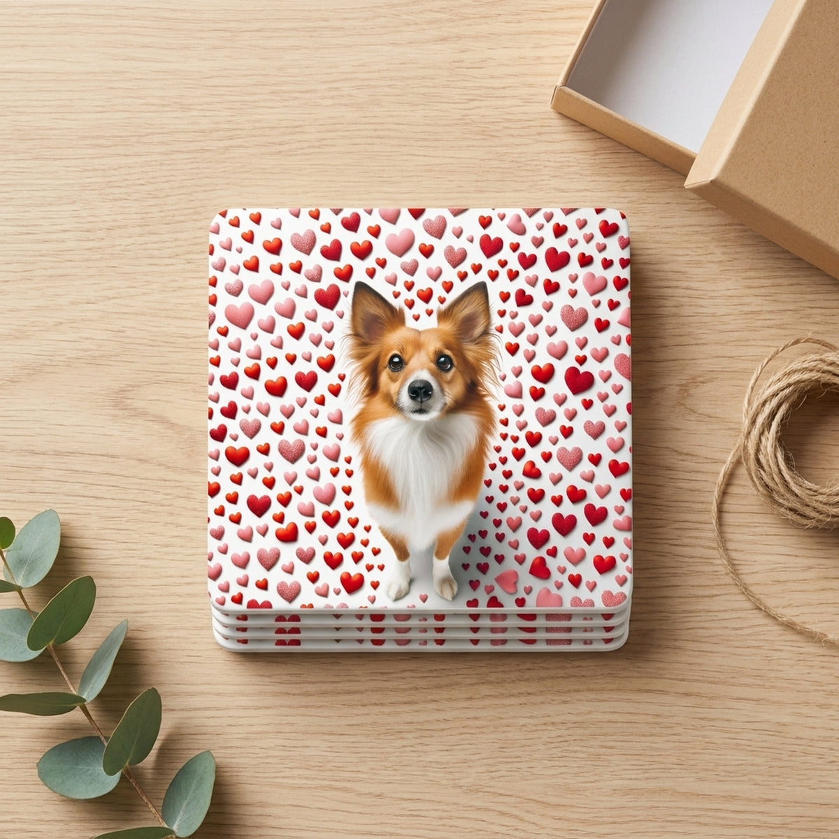 Papillon ceramic coasters set of 4, gift set