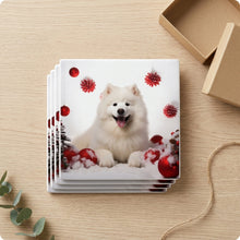 Samoyed ceramic coasters set of 4, gift set