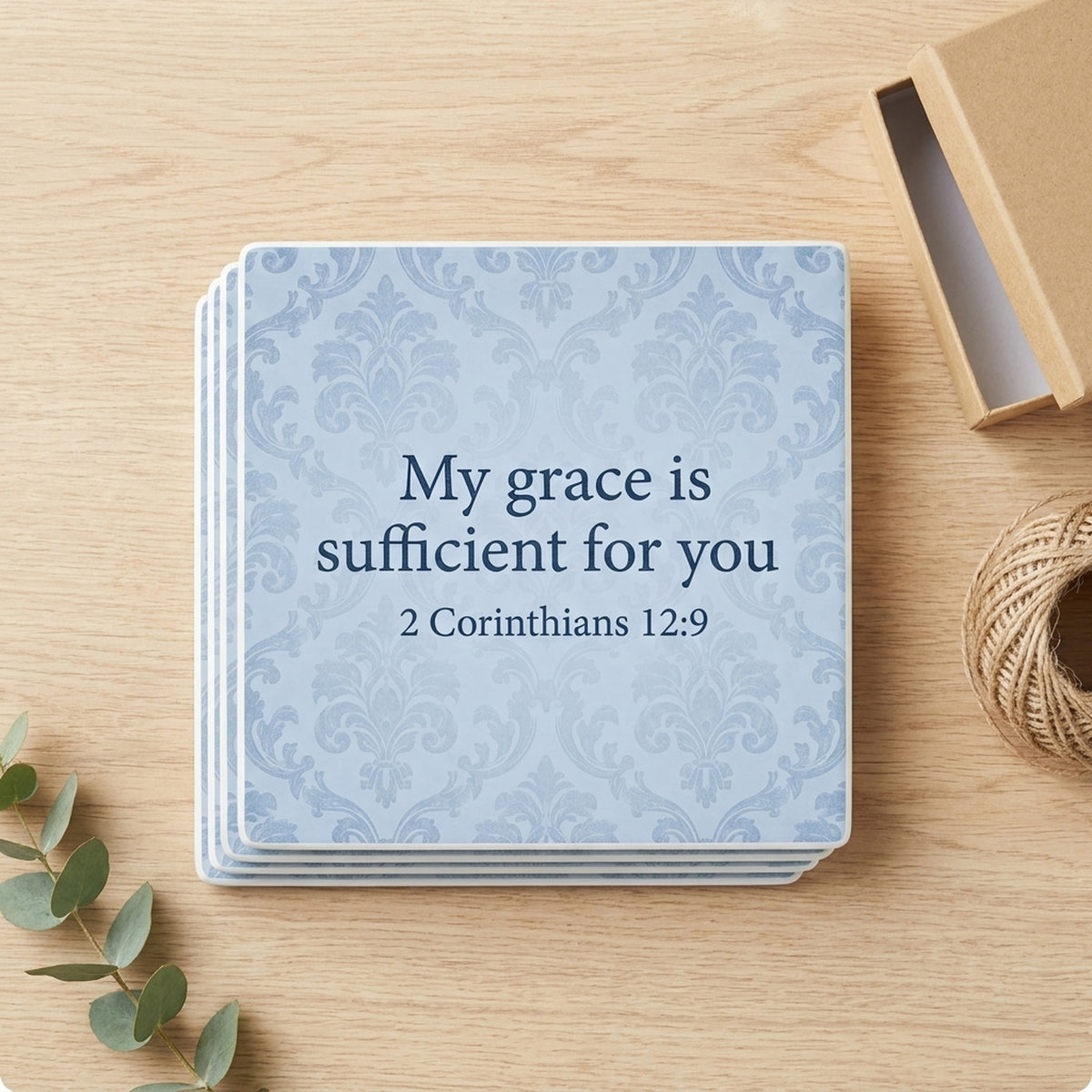 His Grace Is Sufficient ceramic coasters set of 4, gift set
