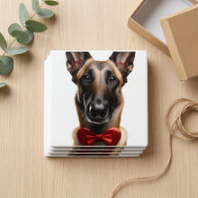 Belgian Malinois ceramic coasters set of 4, gift set