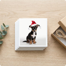 Toy Fox Terrier Puppy ceramic coasters set of 4, gift set