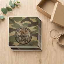 Military Camo Support ceramic coasters set of 4, gift set
