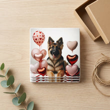 German Shepherd Dog ceramic coasters set of 4, gift set