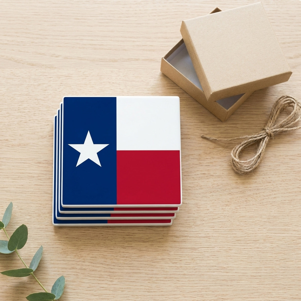 Texas State Flag ceramic coasters set of 4, gift set