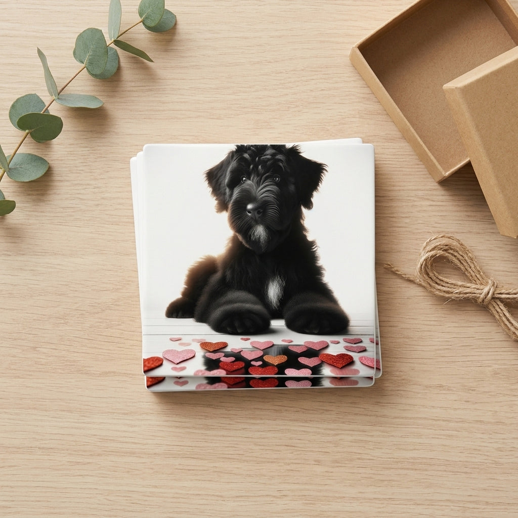 Giant Schnauzer ceramic coasters set of 4, gift set