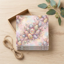 Easter Pastel Eggs ceramic coasters set of 4, gift set