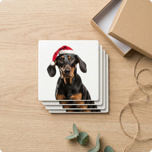 Black and Tan Coonhound ceramic coasters set of 4, gift set