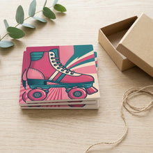 Roller Skates ceramic coasters set of 4, gift set