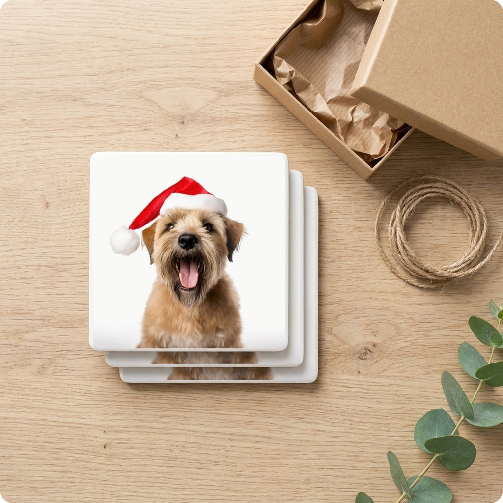 Soft Coated Wheaten Terrier ceramic coasters set of 4, gift set