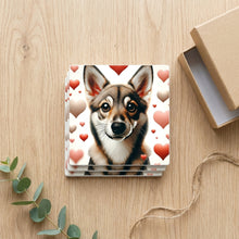 Swedish Vallhund ceramic coasters set of 4, gift set