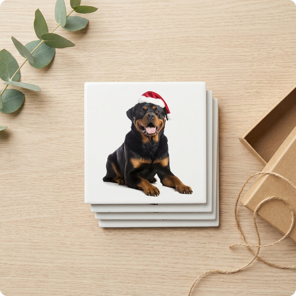 Rottweiler ceramic coasters set of 4, gift set