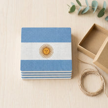Argentina Flag Pride ceramic coasters set of 4, gift set