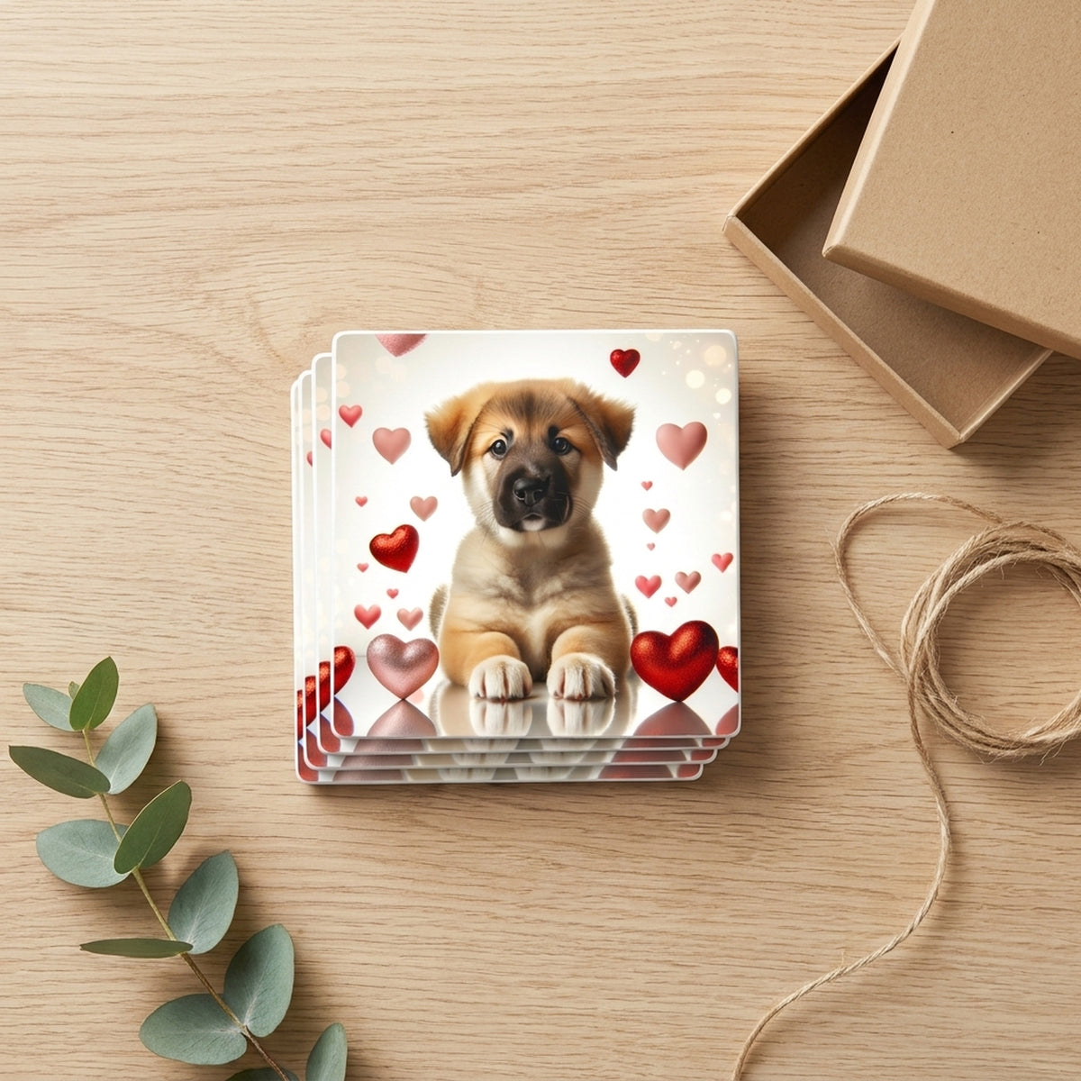 German Shepherd Dog ceramic coasters set of 4, gift set