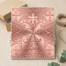 Faith Hope Love ceramic coasters set of 4, gift set